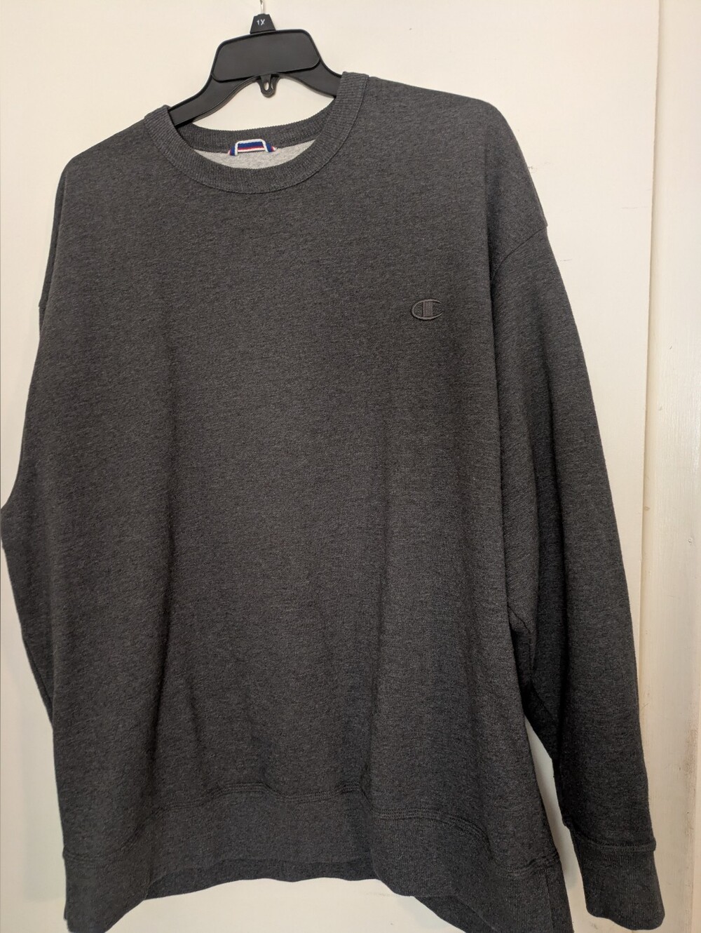 Champion Gray Crewneck Sweatshirt 3XL Embroidered Logo